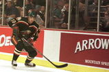 6 Oct 2000:  Left wing #10 Marian Gaborik of the Minnesota Wild controls the puck against the Anaheim Mighty Ducks at The Pond in Anaheim, California. The Ducks won 3-1. Mandatory Credit: Kellie Landis/ALLSPORT
