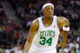 CLEVELAND - OCTOBER 27:  Paul Pierce #34 of the Boston Celtics drives the ball to the basket during the season opener against the Cleveland Cavaliers at Quicken Loans Arena on October 27, 2009 in Cleveland, Ohio.  NOTE TO USER: User expressly acknowledges and agrees that, by downloading and or using this photograph, User is consenting to the terms and conditions of the Getty Images License Agreement. (Photo by Gregory Shamus/Getty Images)