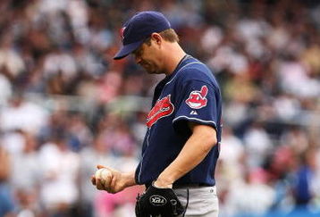 BRONX, NY - MAY 08:  Paul Byrd #36 of the Cleveland Indians pauses between pitches against the New York Yankees on May 8, 2008 at Yankee Stadium in the Bronx Borough of  New York City.  (Photo by Al Bello/Getty Images)
