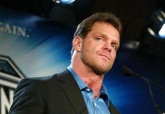 NEW YORK - MARCH 11:  Wrestler Chris Benoit attends a press conference to promote Wrestlemania XX at Planet Hollywood March 11, 2004 in New York City.  (Photo by Peter Kramer/Getty Images)
