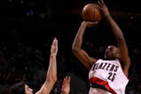 PORTLAND, OR - APRIL 28:  Travis Outlaw #25 of the Portland Trail Blazers shoots against Luis Scola #4 of the Houston Rockets during Game 5 of the Western Conference Quarterfinals of the NBA Playoffs on April 28, 2009 at the Rose Garden in Portland, Oregon. NOTE TO USER: User expressly acknowledges and agrees that, by downloading and or using this Photograph, user is consenting to the terms and conditions of the Getty Images License Agreement.  (Photo by Jonathan Ferrey/Getty Images)