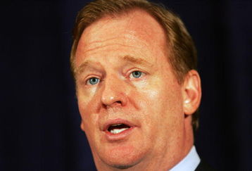 NEW YORK - JULY 27:  NFL Commissioner Roger Goodell answers questions from the media after reinstating Michael Vick on a conditional basis on July 27, 2009 at the InterContinental Hotel in New York City.  (Photo by Mike Stobe/Getty Images)
