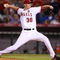 ANAHEIM, CA - OCTOBER 22:  Jered Weaver #36 of the Los Angeles Angels of Anaheim pitches in the eight inning against the New York Yankees in Game Five of the ALCS during the 2009 MLB Playoffs at Angel Stadium on October 22, 2009 in Anaheim, California.  (Photo by Stephen Dunn/Getty Images)