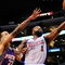LOS ANGELES, CA - FEBRUARY 18: Baron Davis #1 of the Los Angeles Clippers scores on a layup against Matt Barnes #22 of the Phoenix Suns at the Staples Center February 18, 2009, in Los Angeles, California. NOTE TO USER: User expressly acknowledges and agrees that, by downloading and or using this photograph, User is consenting to the terms and conditions of the Getty Images License Agreement. (Photo by Kevork Djansezian/Getty Images)