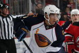 NEWARK, NJ - OCTOBER 16:  Evander Kane #9 of the Atlanta Thrashers skates during the game against the New Jersey Devils at the Prudential Center on October 16, 2009 in Newark, New Jersey.  (Photo by Bruce Bennett/Getty Images)