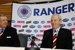 GLASGOW, UNITED KINGDOM - JANUARY 10:  Walter Smith is unveiled by David Murray (L) as the new Rangers manager, at their Murray Park training ground on January 10, 2007 in Glasgow, Scotland. Smith replaces Paul Le Guen and will be assisted by former Rangers favourite Ally McCoist.  (Photo by Jeff J Mitchell/Getty Images)