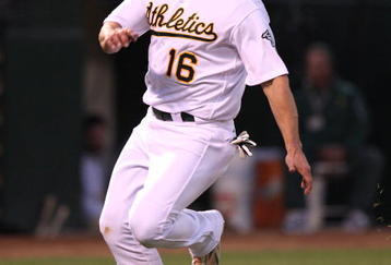 OAKLAND, CA - APRIL 13:  Jason Giambi #16 of the Oakland Athletics runs the bases against the Boston Red Sox at a Major League Baseball game on April 13, 2009 at the Oakland Coliseum in Oakland, California.  (Photo by Jed Jacobsohn/Getty Images)