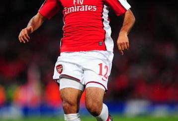 LONDON, ENGLAND - SEPTEMBER 29: Carlos Vela of Arsenal in action during the UEFA Champions League Group H match between Arsenal and Olympiakos at the Emirates Stadium on September 29, 2009 in London, England. (Photo by Mike Hewitt/Getty Images)