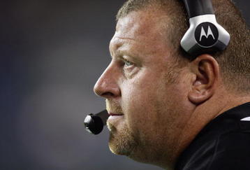 SEATTLE - SEPTEMBER 03:  Head coach Tom Cable of the Oakland Raiders watches the action during the game against the Seattle Seahawks on September 3, 2009 at Qwest Field in Seattle, Washington. (Photo by Otto Greule Jr/Getty Images)   