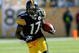 PITTSBURGH - OCTOBER 25: Mike Wallace #17 of the Pittsburgh Steelers runs against the Minnesota Vikings at Heinz Field on October 25, 2009 in Pittsburgh, Pennsylvania. Pittsburgh won 27-17. (Photo by Rick Stewart/Getty Images)
