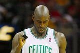 CLEVELAND - OCTOBER 27:  Kevin Garnett #5 of the Boston Celtics reacts during the season opener against the Cleveland Cavaliers at Quicken Loans Arena on October 27, 2009 in Cleveland, Ohio.  NOTE TO USER: User expressly acknowledges and agrees that, by downloading and or using this photograph, User is consenting to the terms and conditions of the Getty Images License Agreement. (Photo by Gregory Shamus/Getty Images)