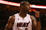 MIAMI - MAY 01:  Dwyane Wade #3 of the Miami Heat pumps his fist after the heat get a stop in the fourth quarter against the Atlanta Hawks during Game Six of the Eastern Conference Quarterfinals at American Airlines Arena on May 1, 2009 in Miami, Florida. The Heat defeated the Hawks 98-72. NOTE TO USER: User expressly acknowledges and agrees that, by downloading and/or using this Photograph, user is consenting to the terms and conditions of the Getty Images License Agreement.  (Photo by Doug Benc/Getty Images)