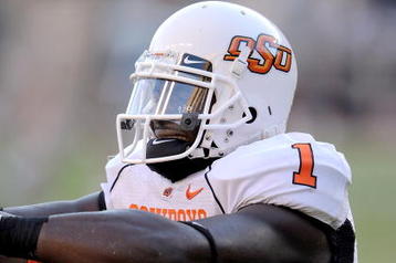 AUSTIN, TX - OCTOBER 25:  Wide receiver Dez Bryant #1 of the Oklahoma State Cowboys reacts after 24-28 loss against the Texas Longhorns at Texas Memorial Stadium on October 25, 2008 in Austin, Texas.  (Photo by Ronald Martinez/Getty Images)