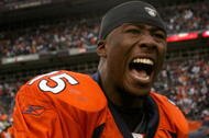 DENVER - OCTOBER 04:  Brandon Marshall #15 of the Denver Broncos celebrates after the final play against the Dallas Cowboys during NFL action at Invesco Field at Mile High on October 4, 2009 in Denver, Colorado. Marshall caught the game winning 51 yard touchdown reception against the Dallas Cowboys with 2:47 remaining in the fourth quarter as the Broncos defeated the Cowboys 17-10.  (Photo by Doug Pensinger/Getty Images)