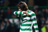 GLASGOW, SCOTLAND - OCTOBER 22: Georgios Samaras of Celtic reacts at the end of the UEFA Europa League Group C match between Celtic and Hamburg at Celtic Park on October 22, 2009 in Glasgow, Scotland. (Photo by Jeff J Mitchell/Getty Images)