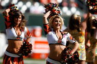 CINCINNATI, OH - OCTOBER 18: Cheerleaders perform during the game between the Cincinnati Bengals against the Houston Texans at Paul Brown Stadium on October 18, 2009 in Cincinnati, Ohio. The Texans defeated the Bengals 28-17. (Photo by Scott Boehm/Getty Images)