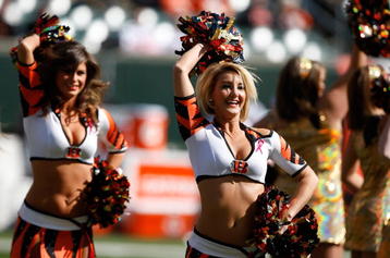 CINCINNATI, OH - OCTOBER 18: Cheerleaders perform during the game between the Cincinnati Bengals against the Houston Texans at Paul Brown Stadium on October 18, 2009 in Cincinnati, Ohio. The Texans defeated the Bengals 28-17. (Photo by Scott Boehm/Getty Images)