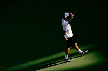SHANGHAI, CHINA - OCTOBER 14:  Lleyton Hewitt of Australia wipes his forehead between points against Gael Monfils of France during the 2009 Shanghai ATP Masters 1000 at Qi Zhong Tennis Centre on October 14, 2009 in Shanghai, China.  (Photo by Matthew Stockman/Getty Images)