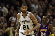 SAN ANTONIO - JANUARY 14: Tim Duncan #21 of the San Antonio Spurs during play against the Los Angeles Lakers on January 14, 2009 at AT&T Center in San Antonio, Texas. NOTE TO USER: User expressly acknowledges and agrees that, by downloading and/or using this Photograph, user is consenting to the terms and conditions of the Getty Images License Agreement. (Photo by Ronald Martinez/Getty Images)