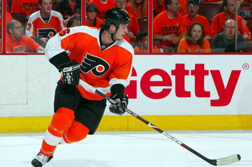 PHILADELPHIA - APRIL 25:  Randy Jones #6 of the Philadelphia Flyers skates against the Pittsburgh Penguins during Game Six of the Eastern Conference Quarterfinal Round of the 2009 NHL Stanley Cup Playoffs  at the Wachovia Center on April 25, 2009 in Philadelphia, Pennsylvania. The Penguins defeated the Flyers 5-3 to win the series 4 games to 2.  (Photo by Jim McIsaac/Getty Images)