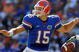 GAINESVILLE, FL - OCTOBER 17: Quarterback Tim Tebow #15 of the Florida Gators fumbles before passing in the first quarter against the University of Arkansas Razorbacks October 17, 2009 at Ben Hill Griffin Stadium in Gainesville, Florida.  (Photo by Al Messerschmidt/Getty Images)
