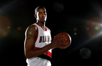 PORTLAND, OR - SEPTEMBER 29:  LaMarcus Aldridge #12 of the Portland Trail Blazers poses for a portrait during Media Day for the Portland Trail Blazers at the Rose Garden on September 29, 2008 in Portland, Oregon. NOTE TO USER: User expressly acknowledges and agrees that, by downloading and/or using this Photograph, user is consenting to the terms and conditions of the Getty Images License Agreement.  (Photo by Jonathan Ferrey/Getty Images)