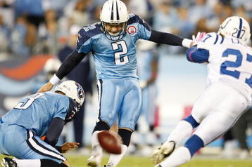 NASHVILLE, TN - OCTOBER 11: Rob Bironas #2 of the Tennessee Titans kicks the ball during the NFL game against the Indianapolis Colts at LP Field on October 11, 2009 in Nashville, Tennessee. The Colts defeated the Titans 31-9.  (Photo by Andy Lyons/Getty Images)