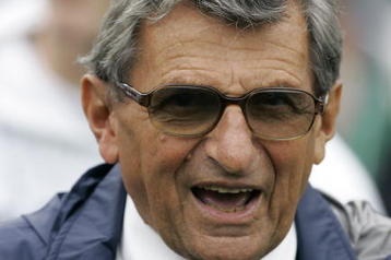 STATE COLLEGE, PA - SEPTEMBER 12: Head coach Joe Paterno of the Penn State Nittany Lions walks on the sideline before the start of their game against the Syracuse Orangemen   at Beaver Stadium  September 12, 2009 in State College, Pennsylvania.  (Photo by Chris Gardner/Getty Images)