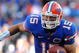 GAINESVILLE, FL - OCTOBER 17: Quarterback Tim Tebow #15 of the Florida Gators rushes upfield against the University of Arkansas Razorbacks October 17, 2009 at Ben Hill Griffin Stadium in Gainesville, Florida. (Photo by Al Messerschmidt/Getty Images)
