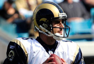JACKSONVILLE, FL - OCTOBER 18:  Marc Bulger #10 of the St. Louis Rams attempts a pass during the game against the Jacksonville Jaguars at Jacksonville Municipal Stadium on October 18, 2009 in Jacksonville, Florida.  (Photo by Sam Greenwood/Getty Images)