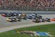 TALLADEGA, AL - APRIL 26:  Kyle Busch, driver of the #18 Pedigree Toyota, leads a group of cars during the NASCAR Sprint Cup Series Aaron's 499 at Talladega Superspeedway on April 26, 2009 in Talladega, Alabama.  (Photo by Christian Petersen/Getty Images)