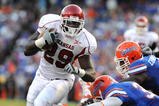 GAINESVILLE, FL - OCTOBER 17: Running back Broderick Green #29  of the Arkansas Razorbacks rushes upfield against the Florida Gators October 17, 2009 at Ben Hill Griffin Stadium in Gainesville, Florida.  (Photo by Al Messerschmidt/Getty Images)