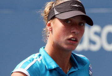 NEW YORK - SEPTEMBER 09:  Yanina Wickmayer of Belgium reacts after a point against Kateryna Bondarenko of the Ukraine during day ten of the 2009 U.S. Open at the USTA Billie Jean King National Tennis Center on September 9, 2009 in the Flushing neighborhood of the Queens borough of New York City.  (Photo by Jim McIsaac/Getty Images)
