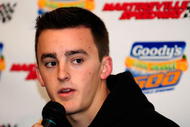 MARTINSVILLE, VA - MARCH 29: NASCAR Camping World Series East driver, Austin Dillon, speaks during a press conference prior to practice for the NASCAR Sprint Cup Series Goody's Cool Orange 500 at Martinsville Speedway on March 29, 2008 in Martinsville, Virginia. (Photo by Rusty Jarrett/Getty Images for NASCAR)
