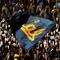 PASADENA, CA - OCTOBER 17: A California Golden Bears cheerleader waves a flag in front of the Cal band and visitor's section in the game with the UCLA Bruins on October 17, 2009 at the Rose Bowl in Pasadena, California. Cal won 45-26. (Photo by Stephen Dunn/Getty Images)