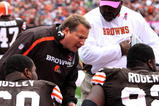 CLEVELAND - OCTOBER 04:  Head coach Eric Mangini of the Cleveland Browns looks on against the Cincinnati Bengals during their game at Cleveland Browns Stadium on October 4, 2009 in Cleveland, Ohio.  (Photo by Jim McIsaac/Getty Images)