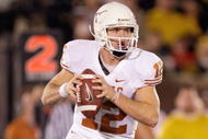 COLUMBIA, MO - OCTOBER 24:  Quarterback Colt McCoy #12 of the Texas Longhorns looks to pass the ball during the game against the Missouri Tigers on October 24, 2009 at Faurot Field/Memorial Stadium in Columbia, Missouri. (Photo by Jamie Squire/Getty Images)