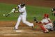 NEW YORK - OCTOBER 29:  Melky Cabrera #53 of the New York Yankees hits a single against the Philadelphia Phillies in Game Two of the 2009 MLB World Series at Yankee Stadium on October 29, 2009 in the Bronx borough of New York City.  (Photo by Jim McIsaac/Getty Images)