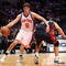 NEW YORK - FEBRUARY 04: Danilo Gallinari #8 of the New York Knicks drives to the basket against the Cleveland Cavaliers on February 4, 2009 at Madison Square Garden in New York City. NOTE TO USER: User expressly acknowledges and agrees that, by downloading and or using this photograph, User is consenting to the terms and conditions of the Getty Images License Agreement. (Photo by Nick Laham/Getty Images)