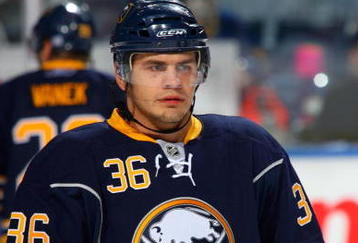 BUFFALO, NY - OCTOBER 3:  Patrick Kaleta #36 of the Buffalo Sabres looks on during warm-up prior to the NHL game against the Montreal Canadiens at HSBC Arena on October 3, 2009 in Buffalo, New York. The Canadiens defeated the Sabres 2-1 in overtime. (Photo by Rick Stewart/Getty Images)