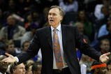 CHARLOTTE, NC - MARCH 28:  Head coach Mike D'Antoni of the New York Knicks argues a call during their game against the Charlotte Bobcats at Time Warner Cable Arena on March 28, 2009 in Charlotte, North Carolina.  NOTE TO USER: User expressly acknowledges and agrees that, by downloading and/or using this Photograph, user is consenting to the terms and conditions of the Getty Images License Agreement.  (Photo by Streeter Lecka/Getty Images)