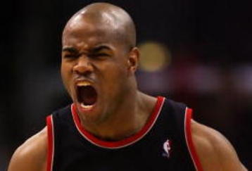 LOS ANGELES, CA - FEBRUARY 27:  Jarrett Jack #1 of the Portland Trail Blazers celebrates after hitting a two point basket in the closing seconds of the fourth quarter against the Los Angeles Clippers at Staples Center on February 27, 2008 in Los Angeles, California. The Trail Blazers defeated the Clippers 82-80.  (Photo by Jeff Gross/Getty Images)  
