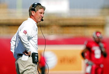 BLOOMINGTON, IN - NOVEMBER 3:  Bill Lynch, the Head Coach of the Indiana Hoosiers, is pictured against the Ball State Cardinals during the game at Memorial Stadium November 3, 2007 in Bloomington, Indiana.  (Photo by Andy Lyons/Getty Images)
