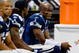 ST. LOUIS - OCTOBER 19: Newly acquired wide receiver Roy E. Williams #11 of the Dallas Cowboys looks on from the bench area during the NFL game against the St. Louis Rams at Edward Jones Dome on October 19, 2008 in St. Louis, Missouri. The Rams defeated the Cowboys 34-14. (Photo by Dilip Vishwanat/Getty Images)