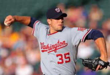 DENVER - JULY 06:  Starting pitcher Craig Stammen #35 of the Washington Nationals delivers against the Colorado Rockies during MLB action at Coors Field on July 6, 2009 in Denver, Colorado.  (Photo by Doug Pensinger/Getty Images)