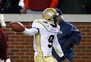ATLANTA - OCTOBER 17:  Quarterback Josh Nesbitt #9 of the Georgia Tech Yellow Jackets against the Virginia Tech Hokies at Bobby Dodd Stadium on October 17, 2009 in Atlanta, Georgia.  (Photo by Kevin C. Cox/Getty Images)