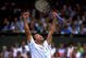 4 Jul 1999:  Pete Sampras of the United States celebrates victory after winning the Men's Singles Championship Final match against Andre Agassi also of the United States played at the All England Club in Wimbledon, England.  The match finished in a comprehensive straight sets victory for Pete Sampras and he went on to equal Roy Emersons record of twelve Grand Slam Singles titles. \ Mandatory Credit: Gary M Prior/Allsport