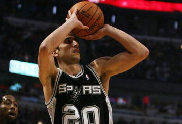 CHICAGO - OCTOBER 29:  Manu Ginobili #20 of the San Antonio Spurs takes a jump shot against the Chicago Bulls during the game at United Center on October 29, 2009 in Chicago, Illinois. NOTE TO USER: User expressly acknowledges and agrees that, by downloading and/or using this Photograph, user is consenting to the terms and conditions of the Getty Images License Agreement. (Photo by Jonathan Daniel/Getty Images)