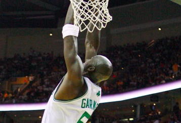 CLEVELAND - OCTOBER 27:  Kevin Garnett #5 of the Boston Celtics puts up a shot during the season opener against the Cleveland Cavaliers at Quicken Loans Arena on October 27, 2009 in Cleveland, Ohio.  NOTE TO USER: User expressly acknowledges and agrees that, by downloading and or using this photograph, User is consenting to the terms and conditions of the Getty Images License Agreement. (Photo by Gregory Shamus/Getty Images)