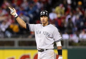 PHILADELPHIA - OCTOBER 31:  Alex Rodriguez #13 of the New York Yankees asks for review of his two-run home run against the Philadelphia Phillies in Game Three of the 2009 MLB World Series at Citizens Bank Park on October 31, 2009 in Philadelphia, Pennsylvania.  (Photo by Nick Laham/Getty Images)